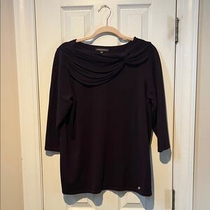 Adrienne Vittadini Women's Deep Purple Blouse